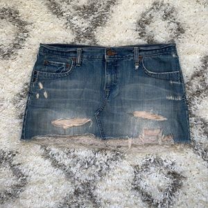 Abercrombie&Fitch Denim Distressed Skirt